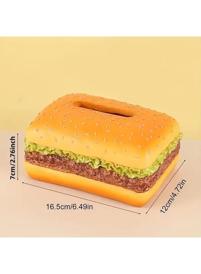 حامل علبة المناديل برجر مستدير ديكور للمطبخ والمكتب قاعدة مستقيمة هدية مثالية - Image 5